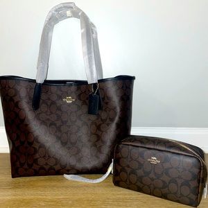 Brand new Coach purse and pouch. Never been used